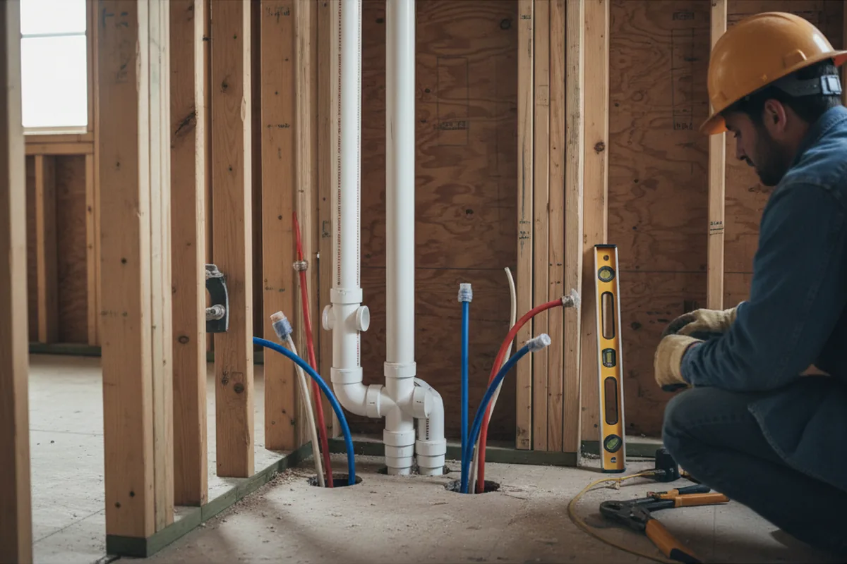 Drain and supply rough-in during Garbage Disposal Repair in Equality